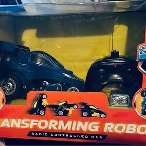 Blue Transforming Robot Radio Controlled Car Robot To Racecar
